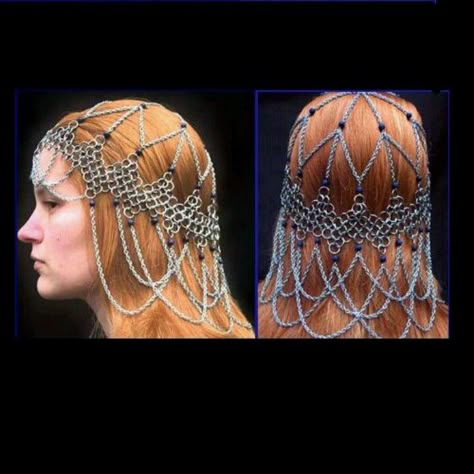 . Chainmail Headpiece, Chainmail Headdress, Chainmail Jewelry, Chain Maille Jewelry, Head Jewelry, Joan Of Arc, Chain Maille, Chain Mail, Online Stores