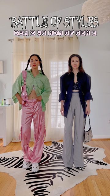 Holly Pan | Your Fashion BFF on Instagram: "Battle of styles, Gen Z vs mom of Gen Z, which side are you on? #outfitchallenge #styleinspirations #genz #thisorthat #outﬁtreels" Gen Z Female Fashion, Genz Vs Millenial Fashion, Outfit Ideas Gen Z, Gen Z Going Out Outfit, Gen Z Vs Millenials Style, Generation Z Fashion, Gen Z Aesthetic Fashion, Genz Aesthetic, Gen Z Fashion Trends