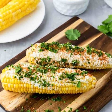 Street Corn Recipe - Profusion Curry Corn On The Cob Recipes, Cob Recipes, Avocado Cilantro Lime Dressing, Easy Homemade Cornbread, Elote Recipe, Mexican Street Corn Recipe, Street Corn Recipe, Cream Cheese Corn, Creamy Salad Dressing