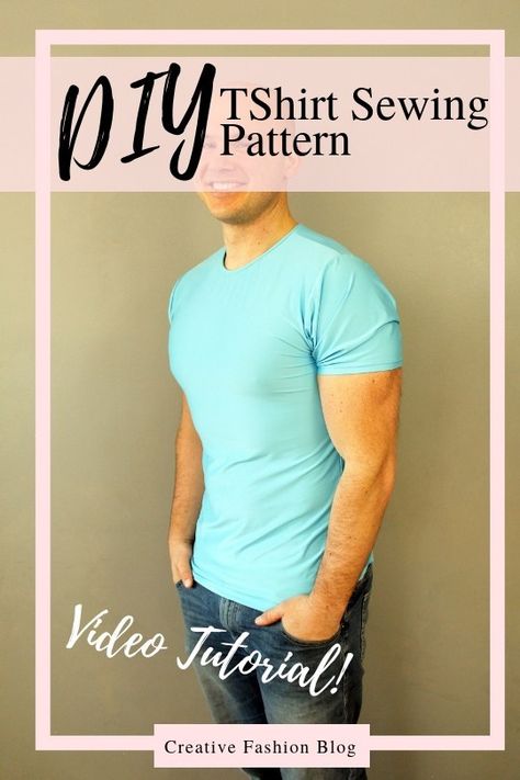 How to make your own t shirt sewing pattern from scratch. With this free video tutorial, make your own mens, kids, or womens tshirt using a shirt you already have as a template to make your own sewing patterns. #diyclothes #patternmaking #sewingpattern #sewing #sew Tshirt Sewing Pattern, Sewing For Beginners Projects, Sewing Patterns For Men, No Sew Clothes, Make Your Own Tshirt, Sewing For Men, Mens Sewing, Sewing Tshirt, Vintage Sewing Patterns Free