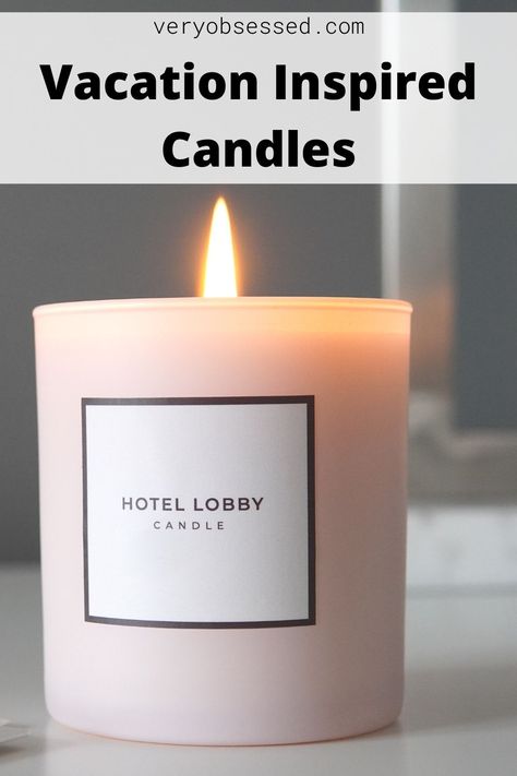 ince scent has a magical way of transporting you, here is a round-up 11 candles that are sure to sweep you away.  Travel | Vacation | Inspired | Theme Hotel Scents, Spa Essential Oils, Bedroom Candles, South Beach Hotels, Beach Candle, Luxury Hotel Room, Sense Of Smell, Travel Candles, Room Scents