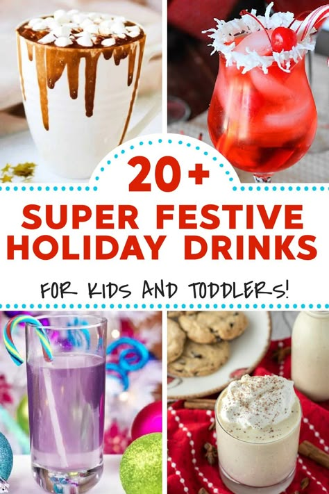 Candy Cane Drinks, Holiday Drinks For Kids, Rudolph Punch, Elf Punch, Hot Chocolate Candy Cane, Fun Christmas Drinks, Christmas Themed Drinks, Easy Christmas Drinks, Punch Recipes For Kids