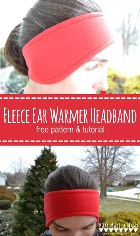 Ohio is cold in the winter but I love to exercise outside when I can. A few years ago I got a fleece ear warmer headband and I love it because I can still wear my hair up to run or walk outside. Keeping my ears warm keeps me from getting headaches that I get when I try to run in cold weather.I decided to make some more fleece ear warmer headbands from scraps I had leftover from other projects. Today I’m sharing the tutorial and my pattern with you. These are super easy, quick, and in… Fleece Scraps, Fleece Ideas, Fleece Sewing, Fleece Sewing Projects, Fleece Projects, Sewing Headbands, Fleece Headbands, Mary And Martha, Fleece Hats