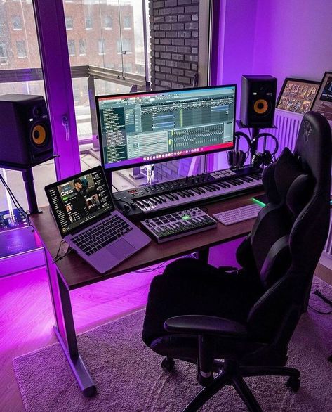 Home Recording Studio Setup, Recording Studio Setup, Home Studio Ideas, Home Music Rooms, Music Recording Studio, Recording Studio Design, Recording Studio Home, Home Studio Setup, Streaming Setup