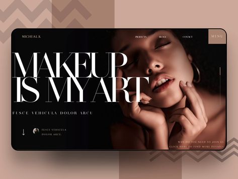 Makeup Website by Dannniel for Orizon on Dribbble Makeup Website Design Inspiration, Makeup Web Design, Makeup Website Design, Cosmetic Website, Portfolio Makeup, Makeup Artist Website, Makeup Website, Cosmetic Web, Product Website