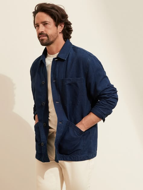 Linen-Cotton Chore Coat | Banana Republic Office Casual Men, Summer Work Outfits Office Casual, Dad Fits, Summer Work Outfits Office, Madewell Style, Concept Clothing, Boys Fits, A Match Made In Heaven, Chore Coat