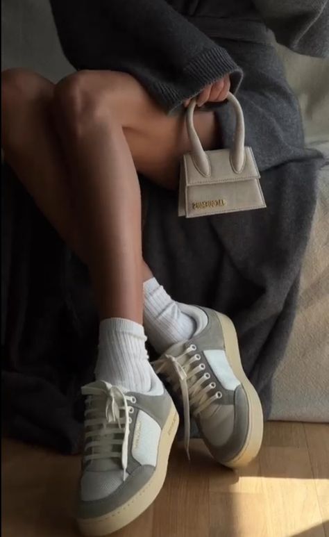 Ysl Sneakers Outfit, Ysl Sneakers, Bag Jacquemus, Jacquemus Bag, Micro Bag, Dancing Shoes, Shoes Socks, New Sneakers, Sneakers Outfit