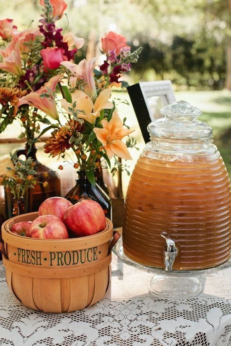 Apple Orchard Wedding Inspiration Apple Cider Bar, Apple Orchard Wedding, Cider Bar, Apple Wedding, Orchard Wedding, Apple Theme, Event Floral Design, Apple Orchard, Nashville Wedding