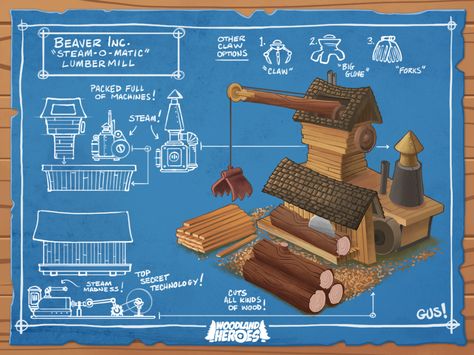 Enviroment Art, 3d Blueprint, Buildings Art, Cartoon Building, Saw Mill, Lumber Mill, Illustration Landscape, Illustration Architecture, Environment Props