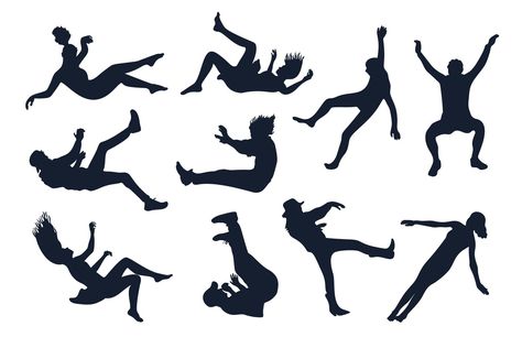 Free Vector | Hand drawn falling silhouette People Falling Silhouette, Person Falling Backwards Reference, Falling Backwards Reference, Person Falling Drawing Reference, Falling Drawing Reference, Falling Illustration, Falling Silhouette, Falling Drawing, Someone Falling