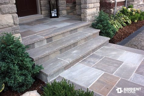 Slate Walkway, Front Porch Stairs, Front Porch Stone, Stone Porches, Front Porch Steps, Front Door Steps, Slate Patio, Front Stairs, Patio Steps