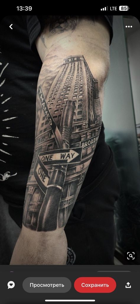 New York City Tattoo Ideas For Men, Broadway Tattoo Ideas, New York Tattoo Ideas, Broadway Tattoos, Train Tattoo, Texas Tattoo, Family Tattoos For Men, Quarter Sleeve Tattoos, Full Leg Tattoos