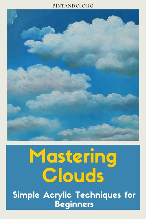 Paint Clouds Acrylic Easy, Painting Clouds Tutorial, Acrylic Painting For Beginners Step By Step, Architecture Painting Acrylic, Drawing Clouds, Cloud Pics, Cloud Painting Acrylic, How To Paint Clouds, Type Of Drawing