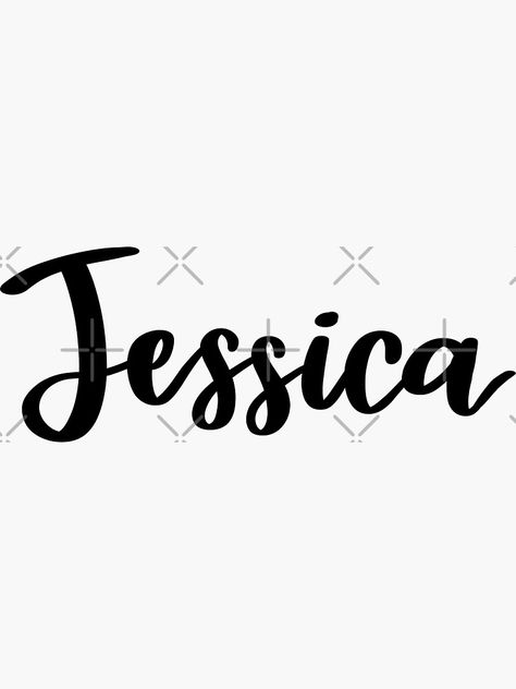 "Jessica " Sticker by ellietography | Redbubble Jg Logo, Jessica Name, Leavers Shirt, Calligraphy Wallpaper, Glossier Stickers, Transparent Stickers, Clay Beads, Fonts Design, Cool Tattoos