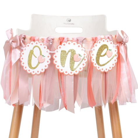 Peach Theme First Birthday, Sweet Peach Birthday Party, Peach 1st Birthday, Peach Birthday Party, Baby Birthday Banner, One Sweet Peach, 1st Birthday Decoration, Crush Cake, Props Background