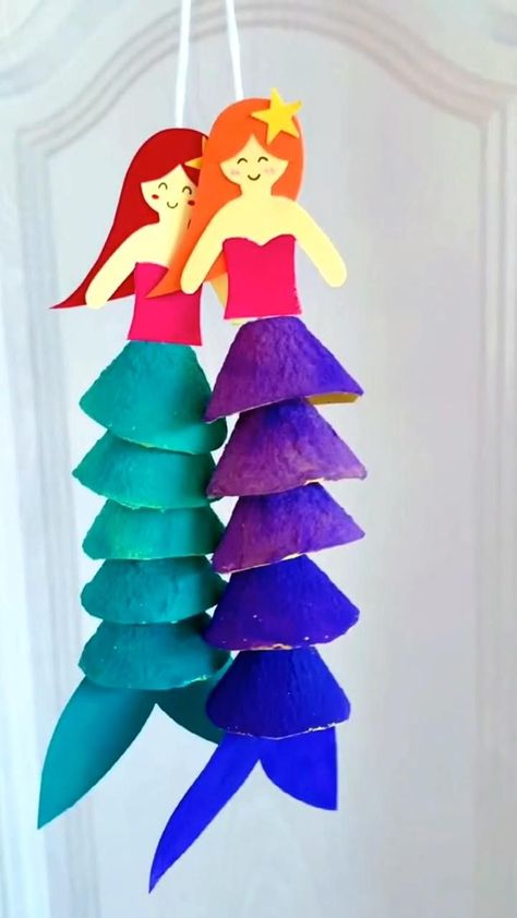 Mermaid Diy Crafts, Whimsical Home Decor, Diy Mermaid, Teaching Crafts, Daily Crafts, Easy Art For Kids, Art Activities For Toddlers, Mermaid Crafts, Home Decor Pieces