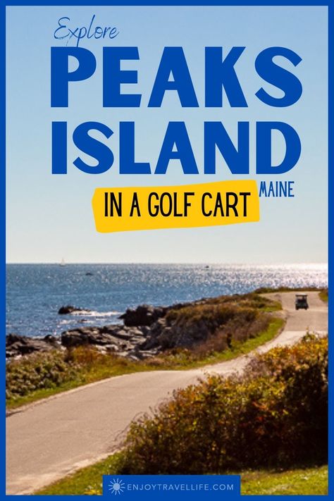 Learn all about Peaks Island and how Peaks Island Golf Cart rentals can help maximize your trip to this island off the coast of Portland ME. #enjoytravellife #peaksisland #mainething Portland Maine Places To Stay, Great Diamond Island Maine, Where To Eat In Portland Maine, Peaks Island Maine, Peaks Island, Maine Trip, East Coast Usa, Growth Motivation, Kennebunkport Maine