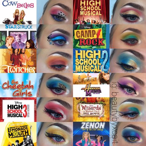 High School Musical Makeup, Disney Channel Makeup, Hannah Montana Makeup Look, 1990 Makeup Look, Hannah Montana Tattoo Ideas, Hannah Montana Tattoo, Movie Makeup Looks, Character Inspired Makeup, Hannah Montana Makeup