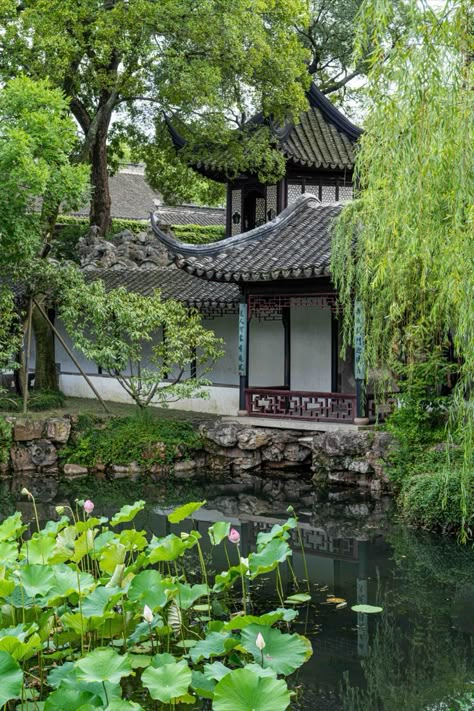 Traditional Chinese building at the Humble Administrator's Garden, picture from 遗产君. Chinese Architecture Traditional, China Places, Classical Garden, Garden Picture, Simple Building, Chinese House, Taiping, Summer Palace, Build Inspiration