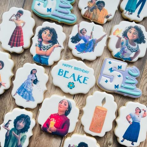 Eddie Cookies, Eddie Printer Cookies, Daphne Oz Sugar Cookies, Eddie Printed Cookies, Vintage Disney Cookies, Vintage Disneyland Cookies, Happy 5th Birthday, Edible Printing, Cutout Sugar Cookies