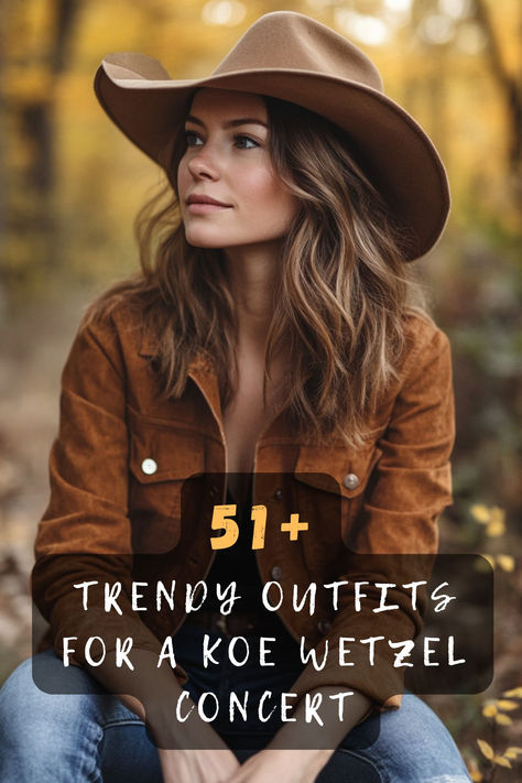 Embrace your edgy side with 51 outfits perfect for a Koe Wetzel concert. Featuring leather jackets, distressed jeans, and graphic tees, these styles capture the rock vibe. Discover how to channel your inner rockstar with these bold looks. Click to explore these edgy outfit ideas! 🎸🎤 #EdgyConcertStyle #KoeWetzelVibes #LeatherJackets #DistressedJeans #GraphicTees #RockstarLook Garth Brooks Concert Outfit, Cute Country Concert Outfits, Country Music Concert Outfit, Edgy Outfit Ideas, Concert Outfit Men, Koe Wetzel, Country Music Concerts, Edgy Outfit, Rancher Hat