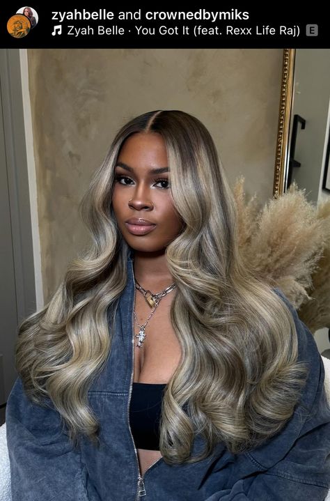 Ash Blonde On Dark Skin Black Women, Texas Hairstyles, Blonde On Dark Skin, Dark Blonde Wig, Birthday Hair Ideas, Texas Hair, Blonde Aesthetic, Different Hair Styles, Frontal Wig Hairstyles