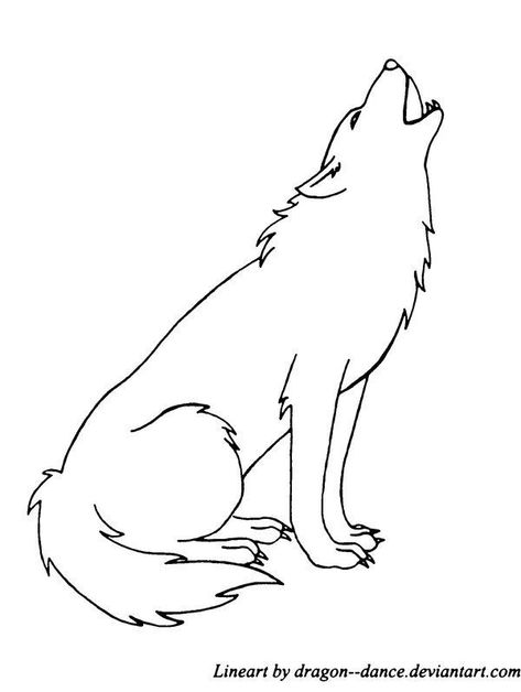 Wolf Howling Drawing, Wolf Line Art, Wolf Outline, Wolf Coloring Pages, Wolf Standing, Wolf Colors, Wolf Silhouette, Animal Templates, Work Tattoo