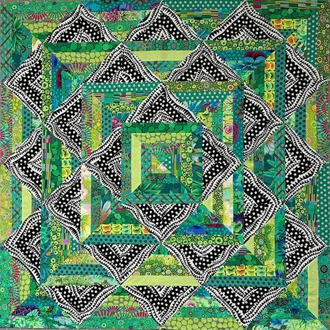 Paint Box Kaffe Meadow Quilt Kit by Kaffe Fassett - Free Spirit Fabrics | My Favorite Quilt Store Polka Dot Quilts Pattern, Quilts Made With Kaffe Fassett Fabric, Mirror Mirror Quilt Pattern, 10 Inch Square Quilt Patterns Layer Cakes, Kaffe Fassett Quilts Pattern Free, Stack And Whack Quilts, Brightly Quilt, Meadow Quilt, Colourful Quilts