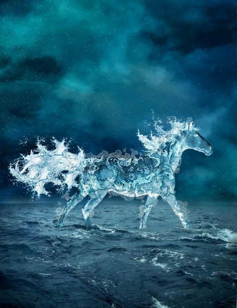 Water horse Horse Water, Horses Art, Daughter Of Poseidon, Magical Horses, Mystical Animals, Fantasy Horses, Horse Wallpaper, Water Art, Sea Horse