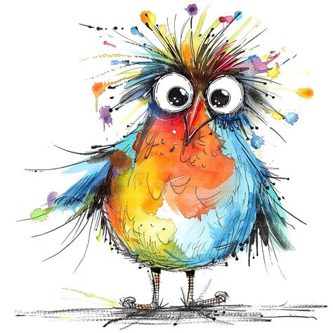 10 Whimsical Birds Clipart, Punk Birds, Digital Clipart, Watercolor Clipart, High Quality Jpgs, Printable Clipart, Digital Download, Crafts - Etsy Birds Clipart, Whimsical Birds, Whimsical Art Paintings, Bird Clipart, Diy Watercolor Painting, Chicken Art, Card Drawing, Amazing Art Painting, Canvas Art Wall Decor