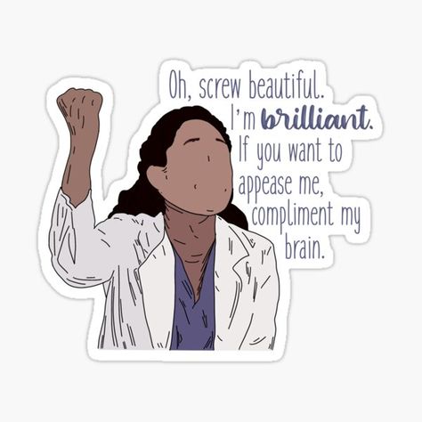 Pegatinas: Cristina Yang | Redbubble Cristina Yang Quotes Wallpaper, Cristina Yang Funny, Cristina Yang Aesthetic, Greys Anatomy Art, Greys Anatomy Aesthetic, Cristina Yang Quotes, Anatomy Stickers, Beauty And Brains, Medical Stickers