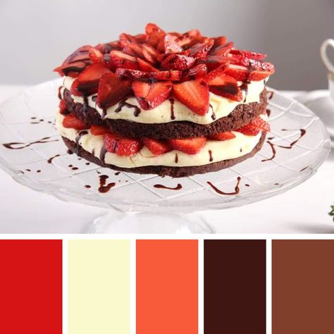 Condensed Milk Whipped Cream, Filled Strawberry, Strawberry Brownie, Strawberry Brownies, Cheese Brownies, Strawberry Color, Food Inspired, Palette Inspiration, Strawberry Filling