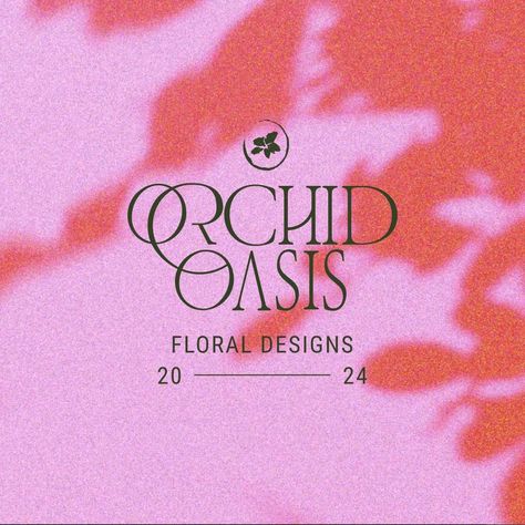 Balancing traditional and modern elements in this brand design for Orchid Oasis, brief by @theglowandgrowclub #theglowandgrowclub #ggcorchidoasis #branddesigner #brandingdesign #brandidentity #logodesign #brandbrainy Orchid Branding, Flower Shop Logo Design, Rose Graphic Design, Flower Shop Branding, Flower Shop Logo, Feminine Typography, Feminine Font, Flower Typography, Flower Oasis