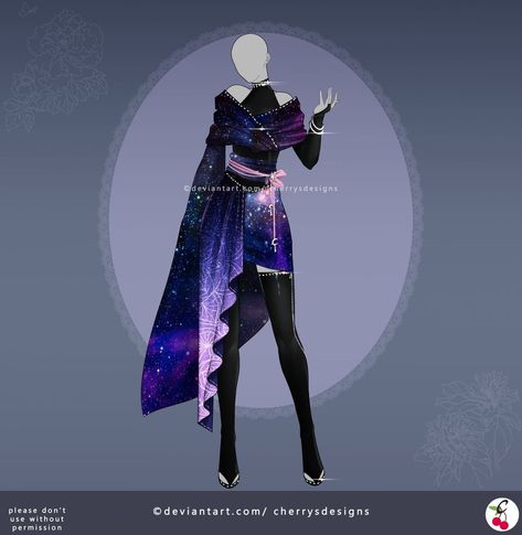 Galaxy Fantasy Outfit, Galaxy Themed Outfits Drawing, Moon Inspired Outfits Drawing, Celestial Outfits Drawing, Red Fantasy Outfit Drawing, Galaxy Outfit, Anime Galaxy, Art Outfits, Clothing Design Sketches