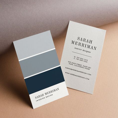 Painter Business Card, Interior Designer Business Card, Social Media Business Cards, Cute Business Cards, New Background, Vertical Business Cards, Paint Chip, Ombre Gradient, Color Interior