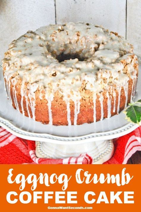 Coffee Cake Ideas, Christmas Coffee Cake, Eggnog Dessert, Breakfast Christmas, Crumb Coffee Cakes, Brunch Cake, Eggnog Recipe, Coffee Cake Recipes, Christmas Breakfast