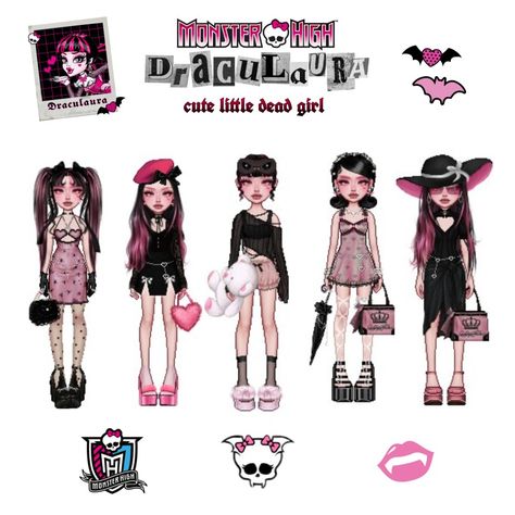 Everskies Outfits Monster High, Everskies Draculaura, Everskies Hair Name, Everskies Monster High, Everskies Halloween, Monster High Outfits, Draculaura Monster High, Everskies Fits, Arte Monster High