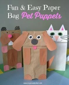 Paper Bag Activities, Easy Paper Bag, Pet Study, Classroom Boards, Diy Paper Bag, Pet Theme, Pet Crafts, Puppets For Kids, Baby Mobil