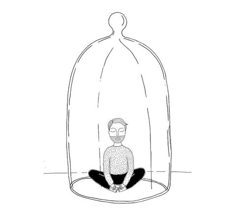 Medito no que me sinto preso, para que possa libertar o mundo que carrego em mim. Isolation Illustration Simple, Printed Portfolio, Illustration Simple, Black And White Drawing, Man Photo, Simple Art, Painting Illustration, Art Videos, Drawing Inspiration