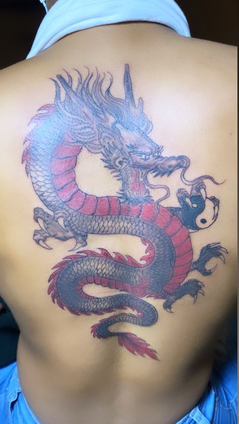 Dragon Tattoos Men, Chinese Dragon Tattoos Men, Dragon Tattoo On Back, Dragon Tattoo Back, Dragon Tattoo Meaning, Dragon Tattoo Ideas, Red Dragon Tattoo, Dragon Tattoos For Men, The Red Dragon