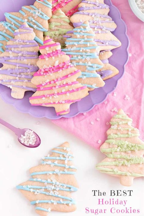 Sugar Cookies Sprinkles, Cookies Sprinkles, Sugar Cookies With Sprinkles, Holiday Sugar Cookies, Cookies Ideas, Christmas Tree Cookies, Cutout Sugar Cookies, Sprinkle Cookies, Xmas Cookies