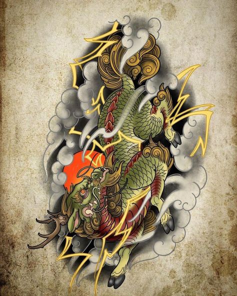 Full Chest Tattoos, Dragon Tattoo Sketch, Foo Dog Tattoo, Geisha Tattoo, Chinese Tattoo, Wolf Tattoo Design, Mask Tattoo, Dragon Illustration, Japan Tattoo