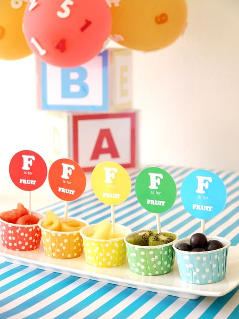 ABCs & 123s Birthday Party for PBS Parents with FREE Printables Abc Theme Birthday Party, Alphabet Birthday Parties, Abc Birthday Parties, Barney Birthday, Alphabet Party, Alphabet Birthday, Abc Party, Boy Birthday Party Themes, Abc 123