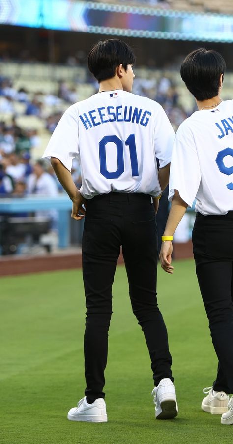 Follow for more enhypen photos Heesung Jersey, Heeseung Dodgers Jersey, Heeseung 01 Jersey, Enhypen Wearing Jersey, Sunghoon Dodgers, Heeseung Jersey 01, Heeseung Dodgers, Heeseung Jersey, Enhypen Jersey