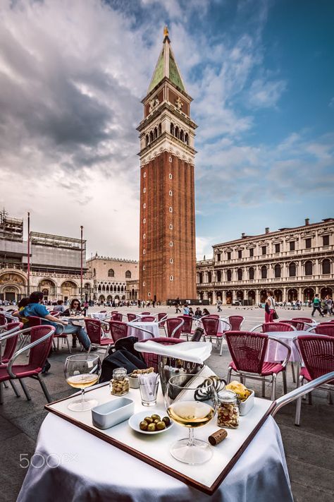 Piazza San Marco Venice, Venice Cafe, San Marco Venice, Music Genius, Italy Trip, Italy Tours, Rome Travel, Clock Tower, Venice Italy