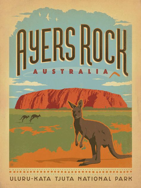 anderson_AyersRock_Australia Ayers Rock Australia, Posters Decor, Posters Australia, Australian Vintage, Groups Poster, Anderson Design Group, Ayers Rock, Postal Vintage, Retro Travel Poster