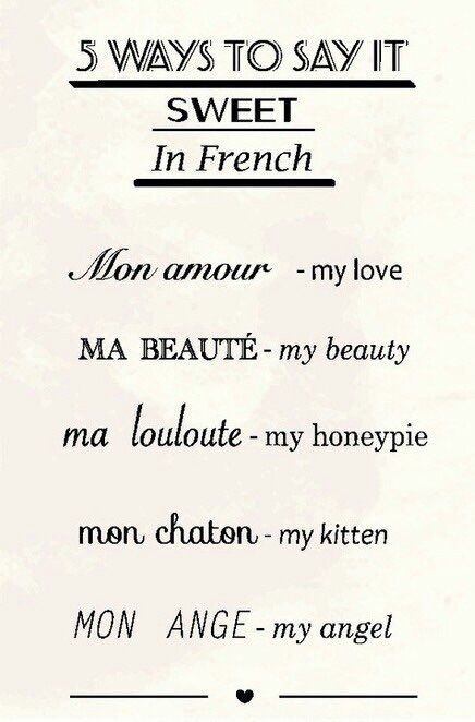 Sweet In French, Basic French Words, French Language Lessons, Speak French, French Expressions, French Phrases, French Vocabulary, Learning French, French Language Learning