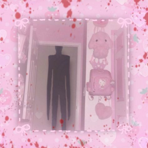 Pink Scenecore Pfp, Pink Gore Aesthetic, Gorecute Core, Pink Horror Aesthetic, Dark Cutecore, Creepy Cute Aesthetic, Dark Kawaii, Creepy Core, Soft Pink Theme