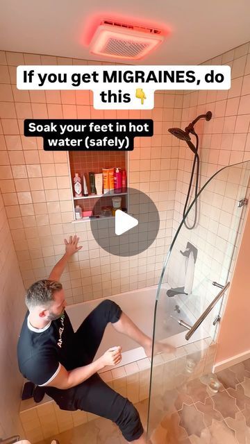 James Moore on Instagram: "MIGRAINE RELIEF in the BATH 🛁 

Try this simple technique out! Only use water temperature that feels comfortable to you. Soak for up to 15 minutes! FOLLOW TO RELAX!

Disclaimer: this is not medical advice! Always consult doctor first before attempting! 

#headache #selfcare #trending #viral" Migraine Relief Instant Diy, Natural Remedies For Headaches, James Moore, How To Relieve Migraines, Soothing Bath, Teeth Health, Migraine Relief, Headache Relief, Natural Teeth