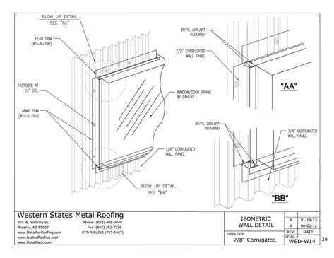 Part #WS-8-78U Head Trim for Corrugated Metal Siding Corrugated Iron Sheet House Designs, Corrugated Metal Facade, Corrugated Concrete Facade, Gfrc Facade Detail, Corrugated Metal Facade Architecture, Corrugated Metal Wall, Corrugated Metal Siding, Metal Drawing, Roof Sealant